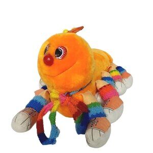 Vintage 1984 Commonwealth Orange Caterpillar Plush 12.5"